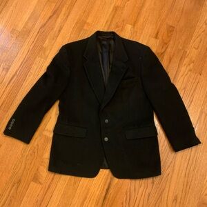Hart Schaffner Marx Black Wool Blazer Mens Made in USA Business Coat-40S